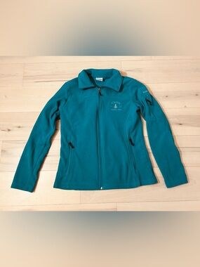 Columbia Give & Go Microfleece Teal Jacket Acadia National Park Branded Large